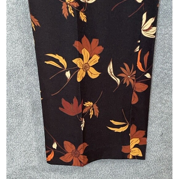 Eloquii Pants Womens 18 Black Floral Boho Office Chic Fall Workwear Indie Artsy - Picture 2 of 10